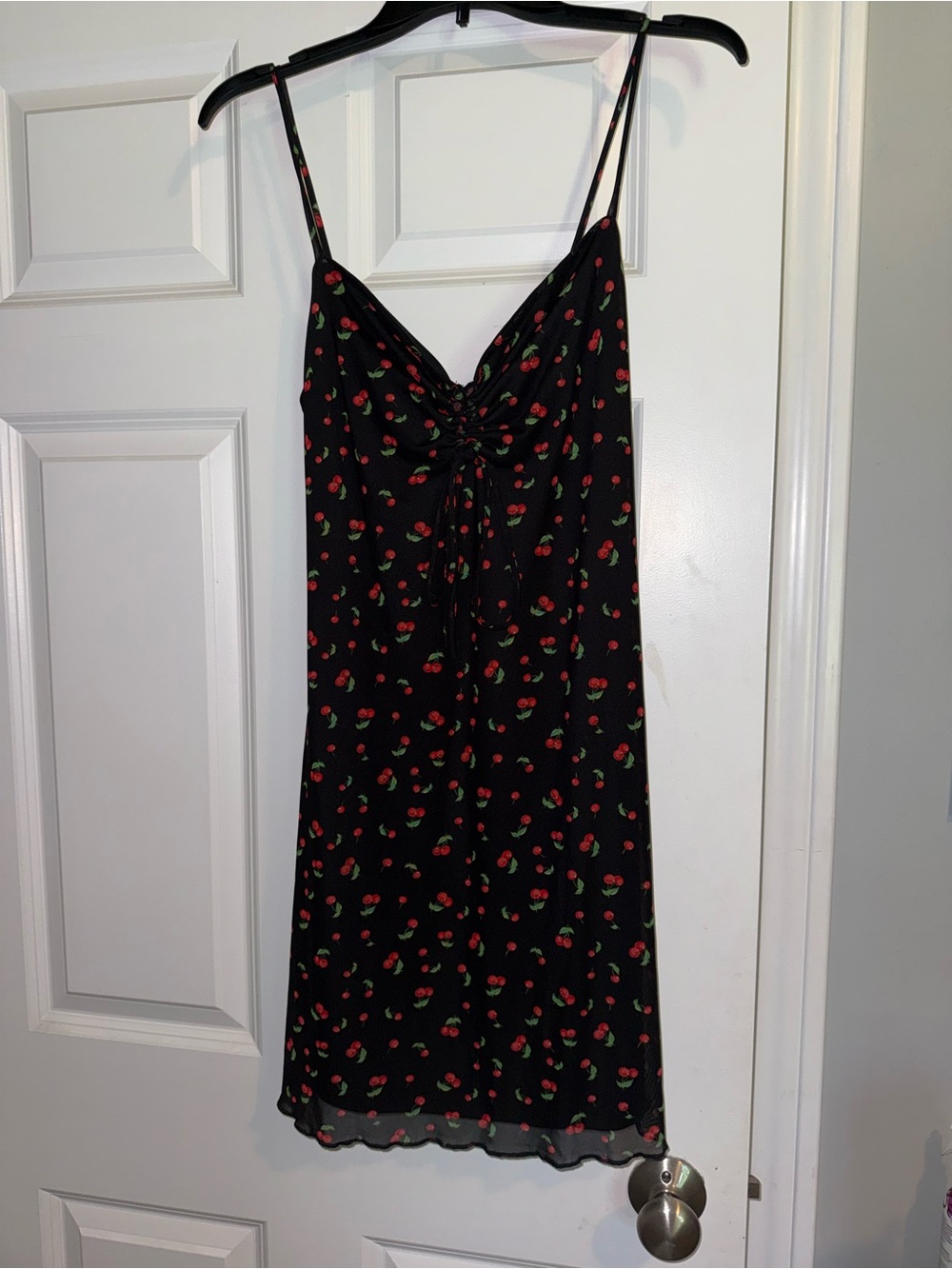 rue21 Black Slip Dress with Red Cherry Accents